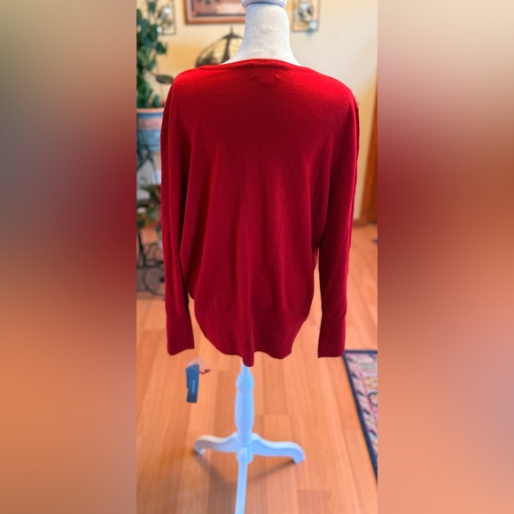 NWT JM Collection Womens XXL Red Long Sleeve Sweater Buttons On Sleeves Cozy - Picture 2 of 16